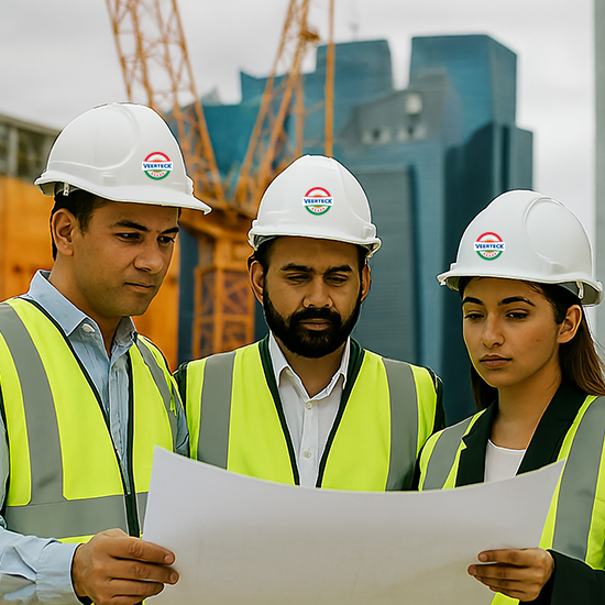 Engineering team providing site supervision and technical coordination